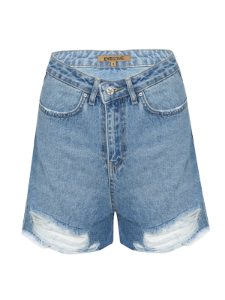 Picture of Ripped Light Denim Shorts 