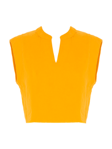 Sleeveless V-Neck Crop Top – Orange