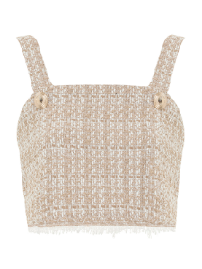 Tweed Crop Top -Beige