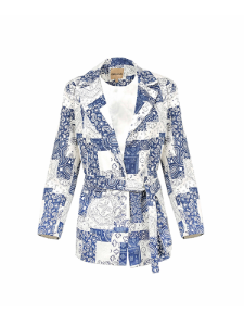 Paisley Wrap Blazer - Blue