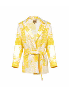 Paisley Wrap Blazer - Yellow