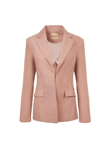 Hidden Clasp Fitted Blazer- Peachy Nude