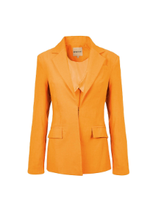 Hidden Clasp Fitted Blazer- Bright Orange