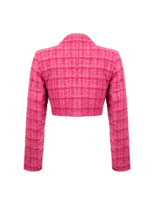 Tweed Cropped Blazer -Pink 