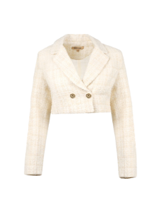  Tweed Crop Blazer -Cream