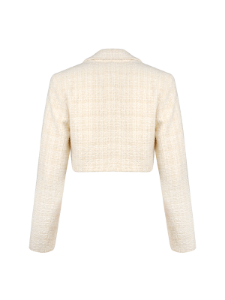  Tweed Crop Blazer -Cream