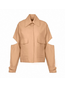 Cut Out Sleeve Blazer Jacket –Tan