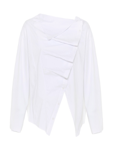 Asymmetrical Ruffle Blouse -White