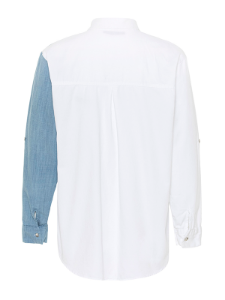 Long Sleeve Shirt -White and Denim