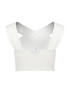 Cross Sleeveless Underwire Crop Top -White