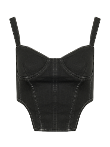 Denim Corset -Black