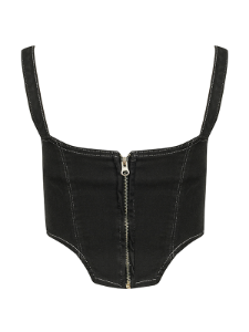 Denim Corset -Black