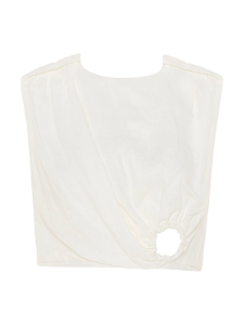 Sleeveless Linen Top – White