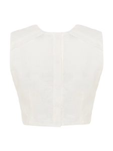 Sleeveless Linen Top – White