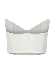 Pleated Strapless Corset -White