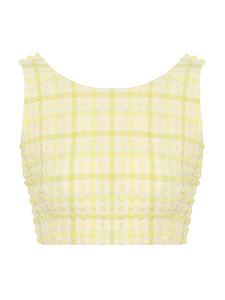 Textured Crop Top -Yellow