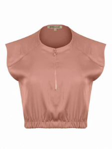 Picture of Satin Half Zipper Top