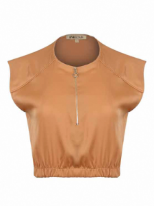 Picture of Satin Half Zipper Top