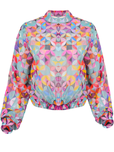 Picture of Geometric Patterned Chiffon Blouse