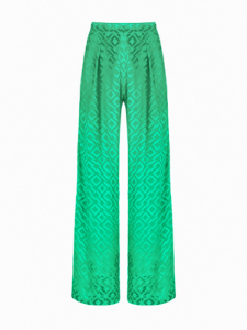 Picture of Geometric Flowy Trousers – Green 