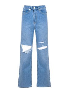 Picture of Ripped Knee Wide Leg Denim