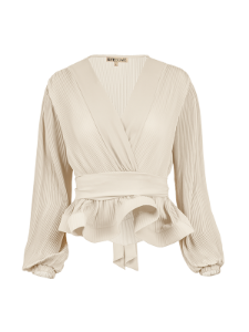 Picture of Pleated Peplum Wrap Blouse