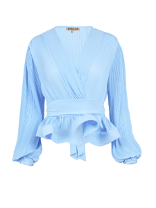 Picture of Pleated Peplum Wrap Blouse 