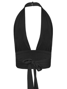 Picture of Plunge Neck Halter Crop Top 