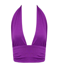 Picture of Plunge Neck Halter Crop Top